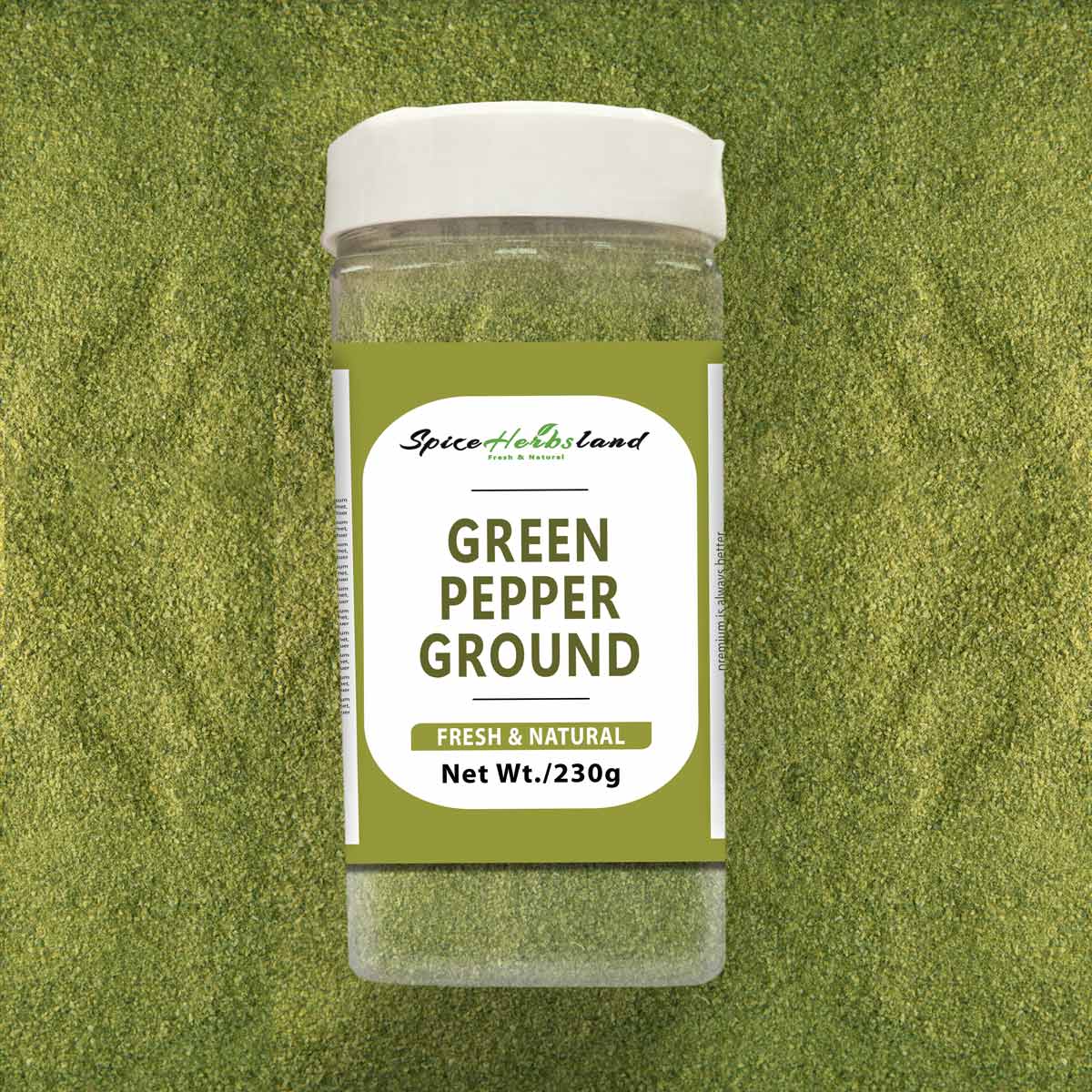 Groene peper gemalen